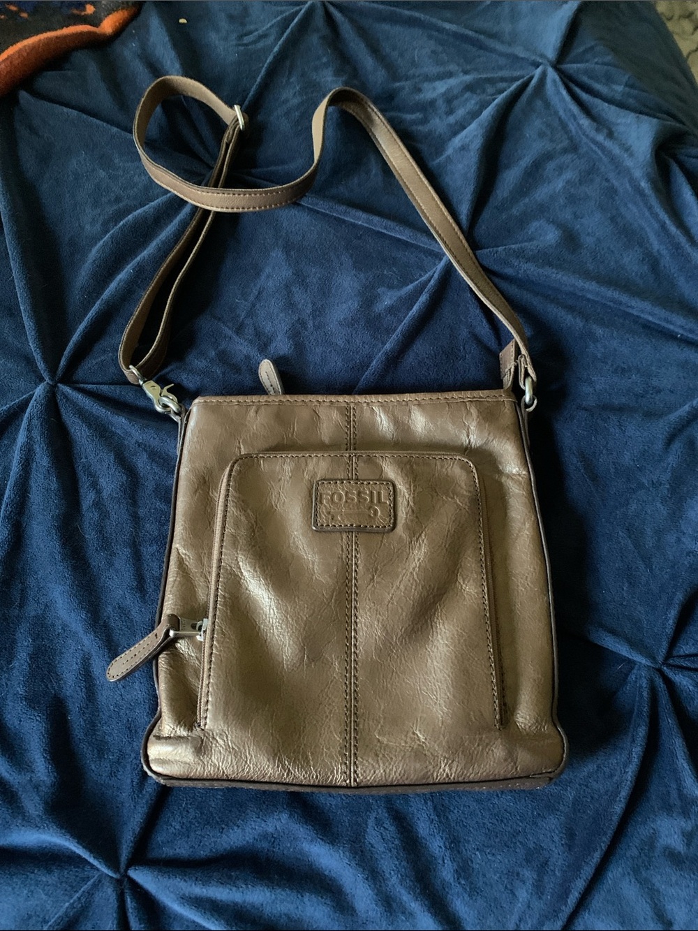 Fossil Brown Leather Messenger Crossbody
